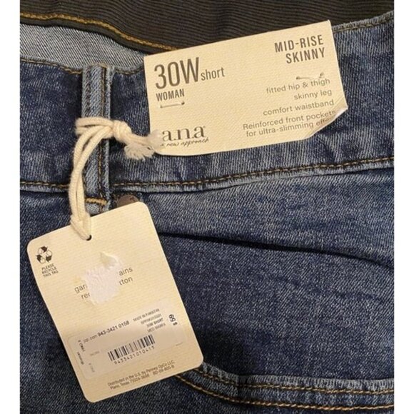 ANA New Approach 30W SHORT Mid Rise Skinny Jeans Women Plus Size 30 W Jean *2D - Picture 4 of 10